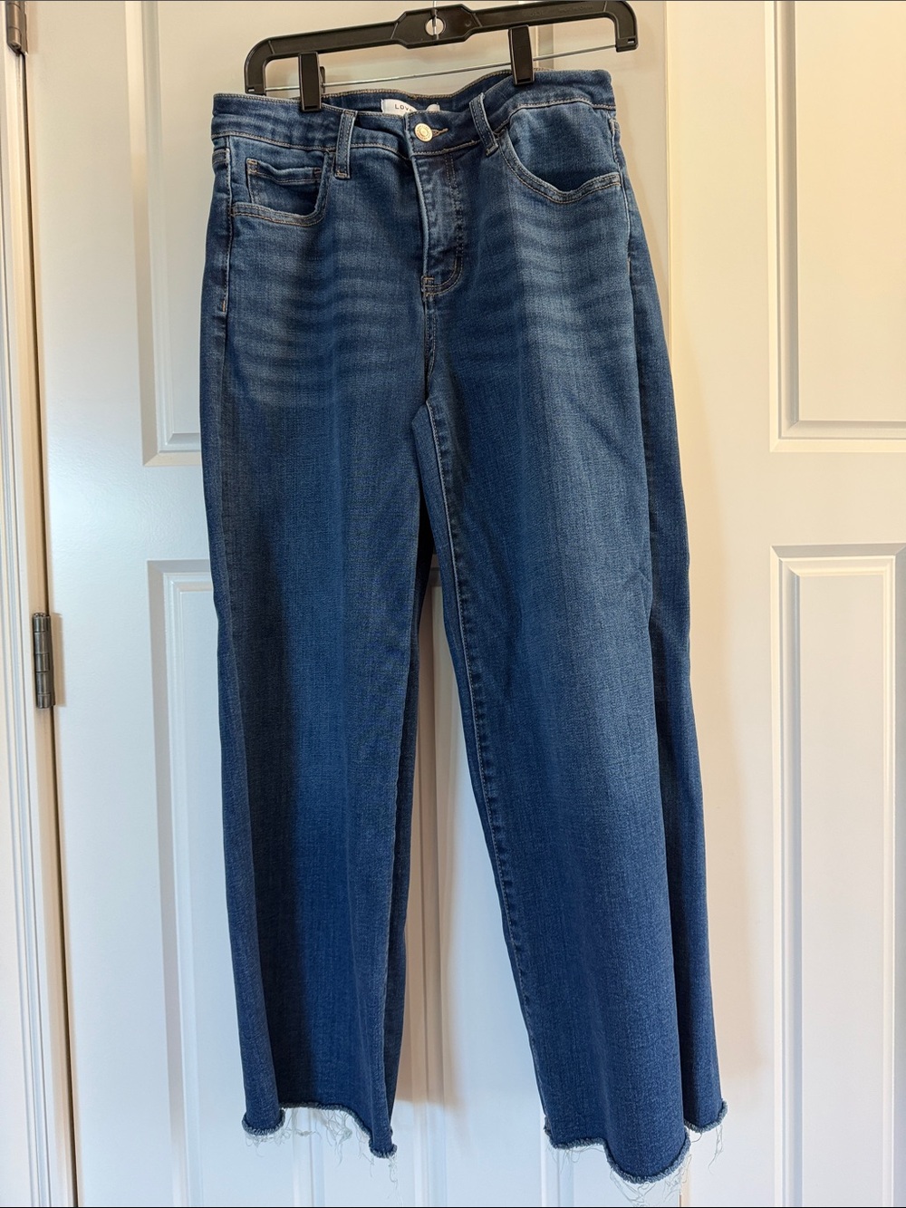 High-Rise Straight Leg Jeans in Medium Blue